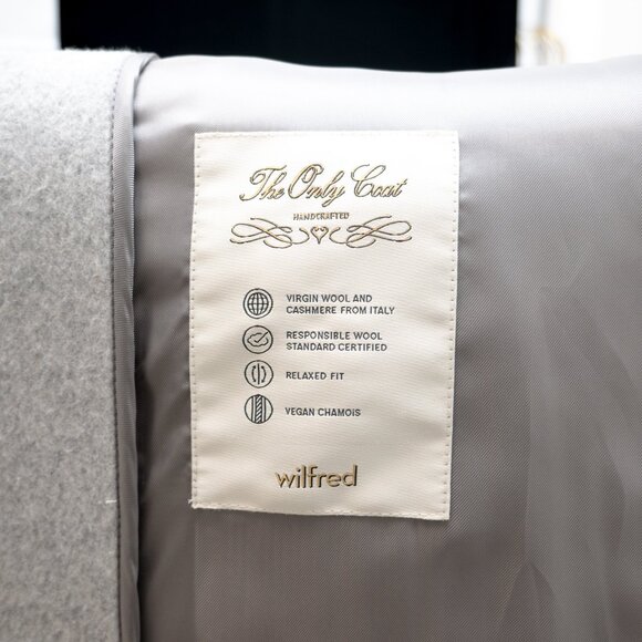 Aritzia Wilfred The Only Coat - Soft Wool Cashmere - Heather Light Grey - Picture 5 of 8